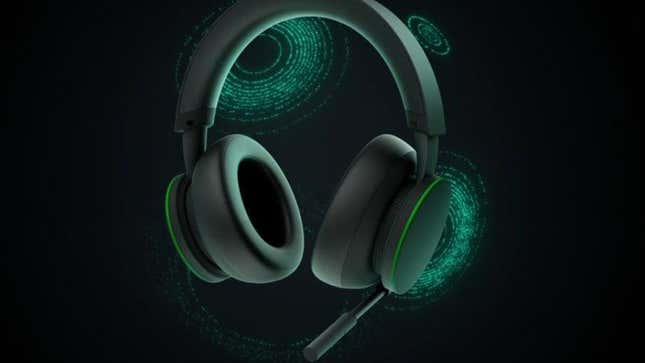 A headset emits noise-cancelling waves.