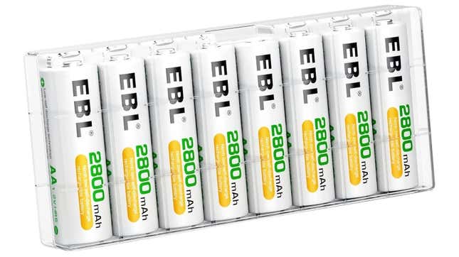 Batteries stand in a row.