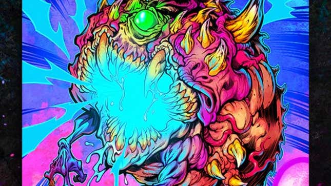 Demon art hangs on a wall and makes its owner look cool.